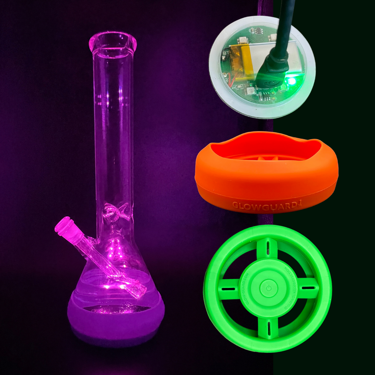 Beaker Bottom Protection Glass Bong Base Bumper 4.25in-6in Straight Tube + Beaker | Glow Guard ...