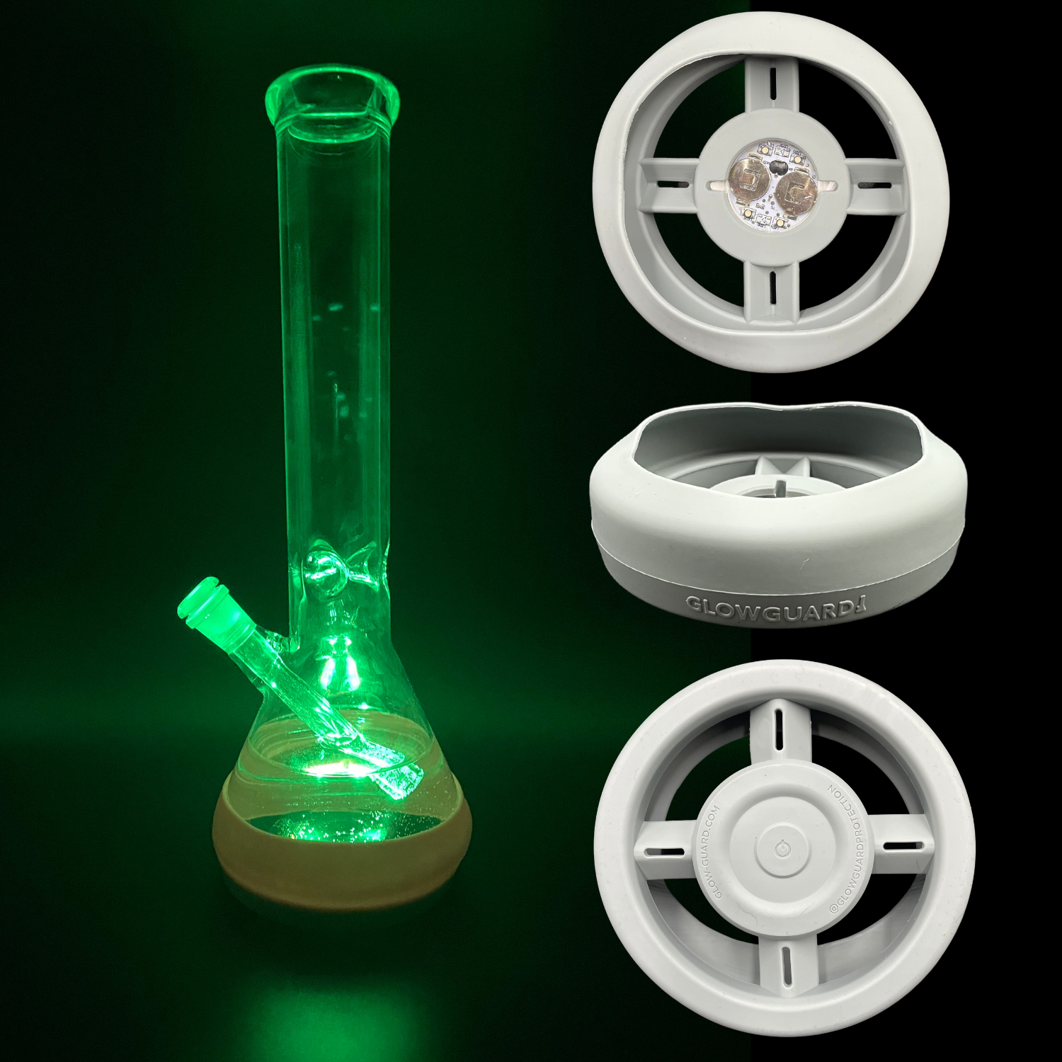Beaker Bottom Protection Glass Bong Base Bumper 4.25in-6in Straight Tube + Beaker | Glow Guard ...