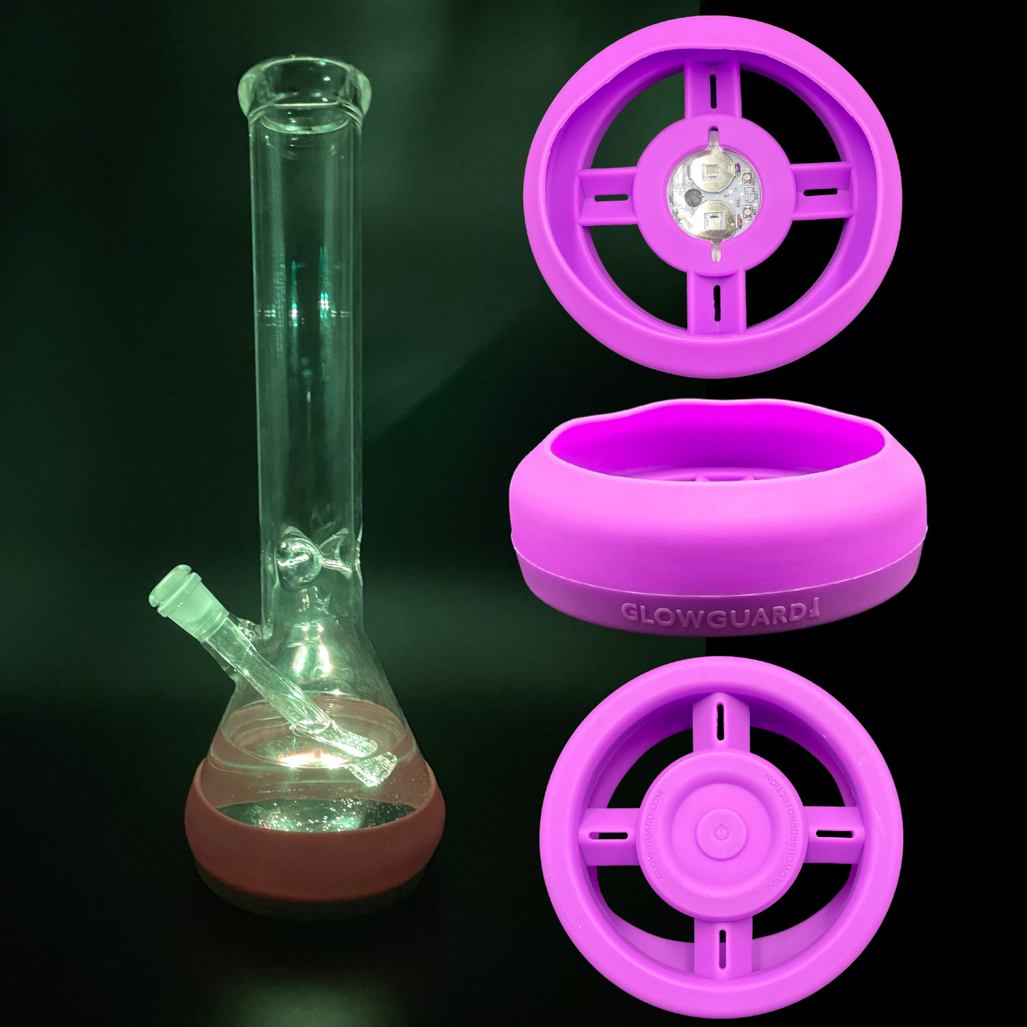 Beaker Bottom Protection Glass Bong Base Bumper 4.25in-6in Straight Tube + Beaker | Glow Guard ...