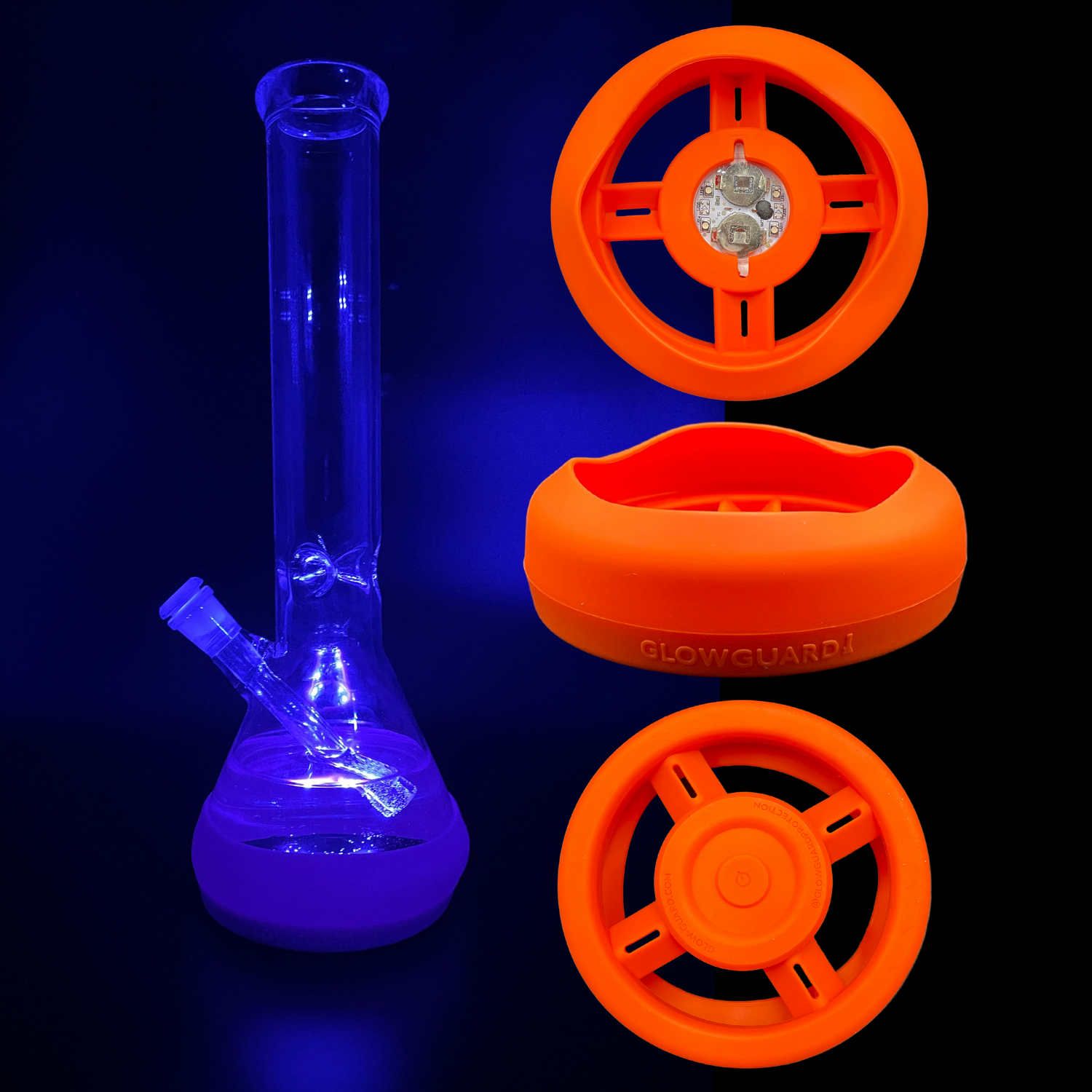 Beaker Bottom Protection Glass Bong Base Bumper 4.25in-6in Straight Tube + Beaker | Glow Guard ...